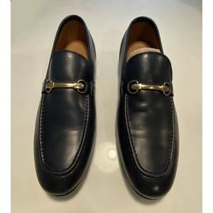 Saks Fifth Avenue Navy Leather Loafers 12